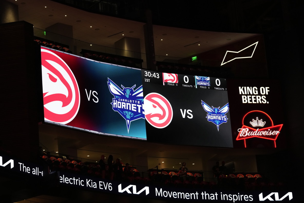 Basketball_NBA_Charlotte Hornets at Atlanta Hawks scoreboard